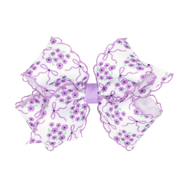 Floral Moonstitch Edge Medium Bow
