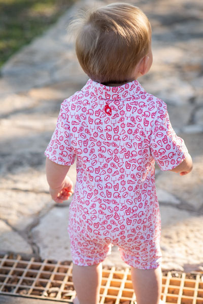 Kickoff Red Polo Romper