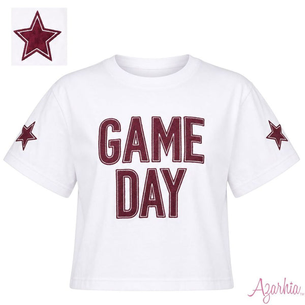 Maroon Shimmer Game Day Tee