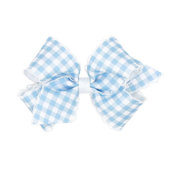 Gingham Moonstitch Edge Medium Bow
