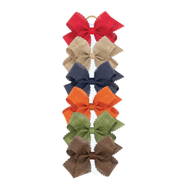 Linen Scallop Edge Medium Bow