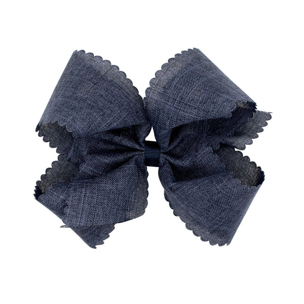 Linen Scallop Edge King Bow