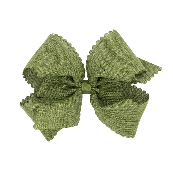 Linen Scallop Edge King Bow