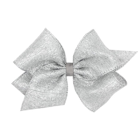 Small King Silver Metallic Textured Bow