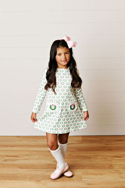 Watercolor Wreath Embroidery Dress