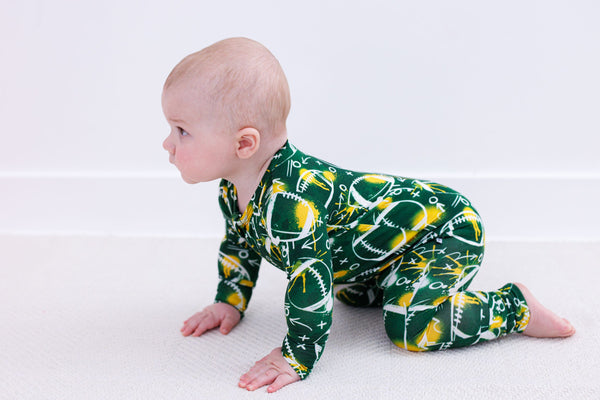 Green & Gold Graffiti Football Convertible Romper