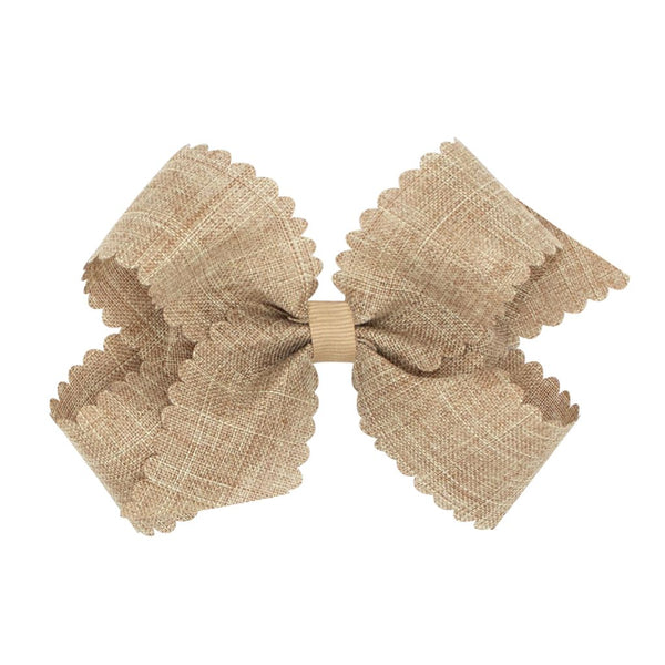 Linen Scallop Edge Medium Bow