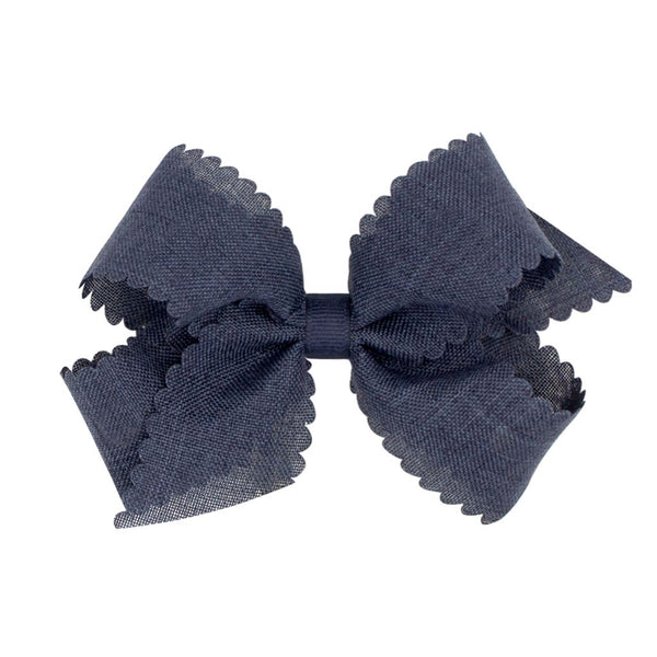 Linen Scallop Edge Medium Bow