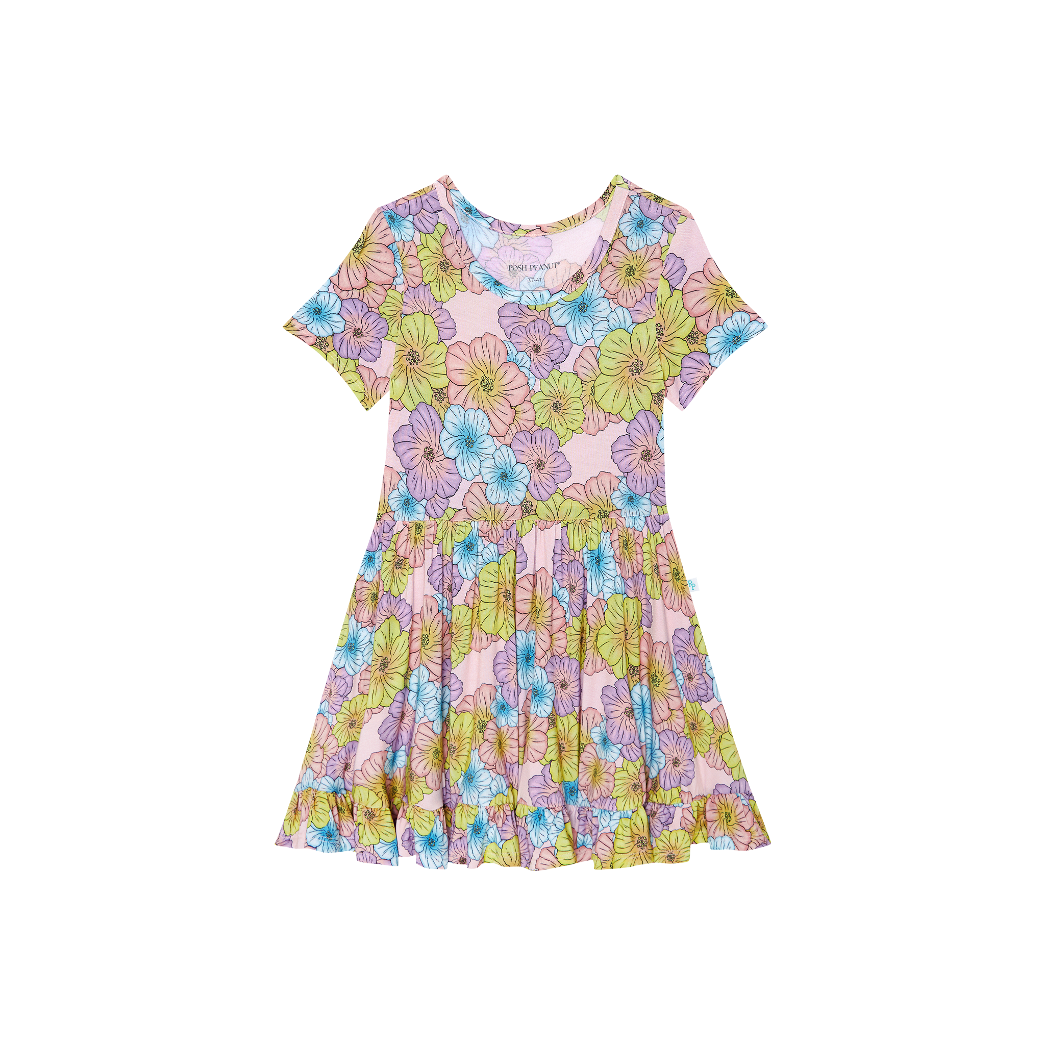 Kourtney Short Sleeve Ruffled Twirl Dress