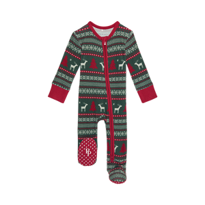 Holiday Flair Isle- Footie Zippered One Piece