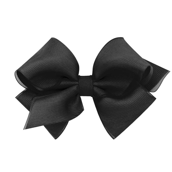 Extra Small Organza and Grosgrain Overlay Hair Bow