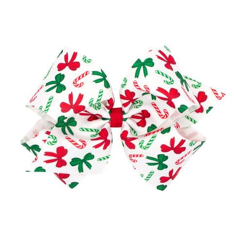 King Christmas Bows Grosgrain Hair Bow