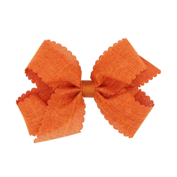 Linen Scallop Edge Medium Bow