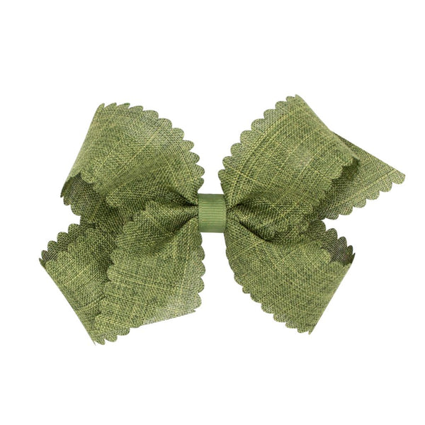 Linen Scallop Edge Medium Bow