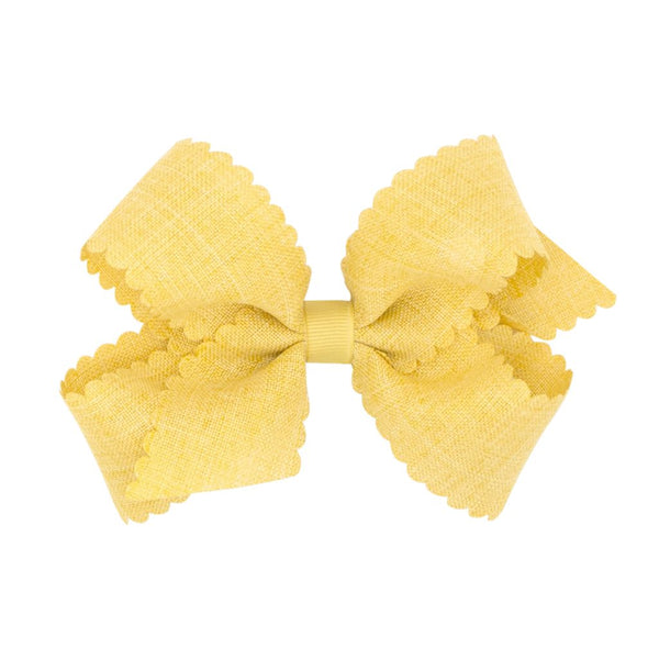 Linen Scallop Edge Medium Bow