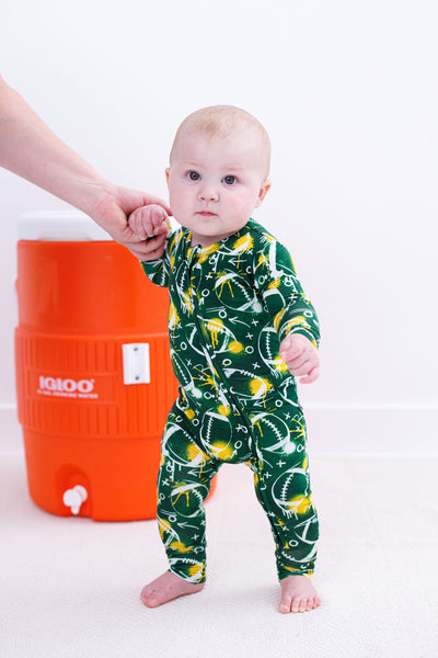 Green & Gold Graffiti Football Convertible Romper