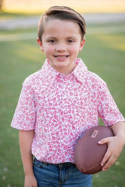 Kickoff Red Polo Short Sleeve Shirt