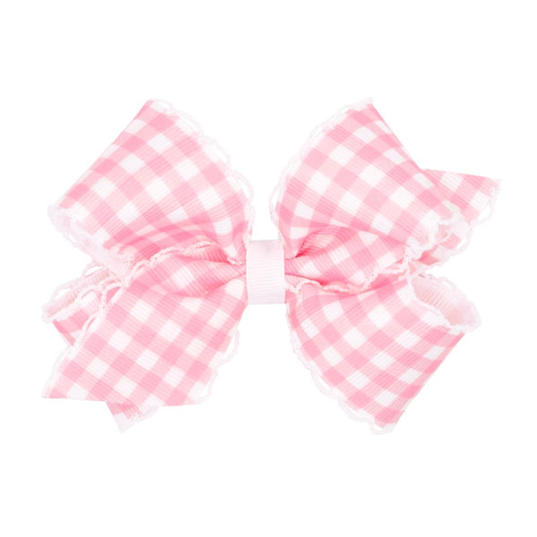 Gingham Moonstitch Edge Medium Bow