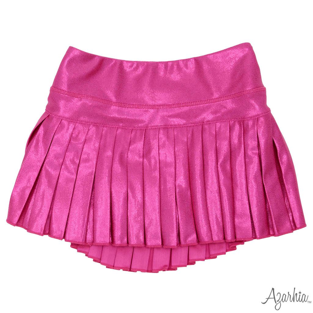 Hot Pink Shimmer Mini Pleated Skort