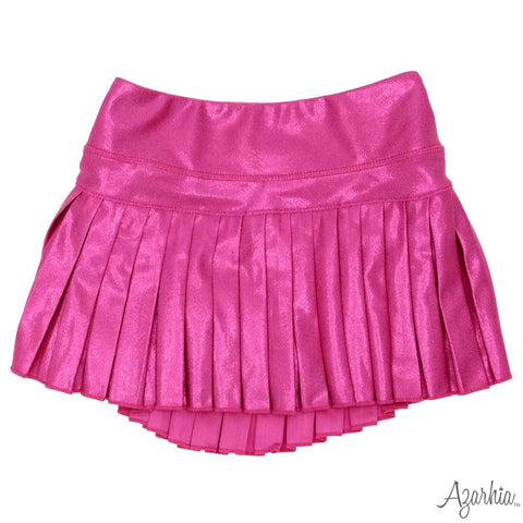 Hot Pink Shimmer Mini Pleated Skort