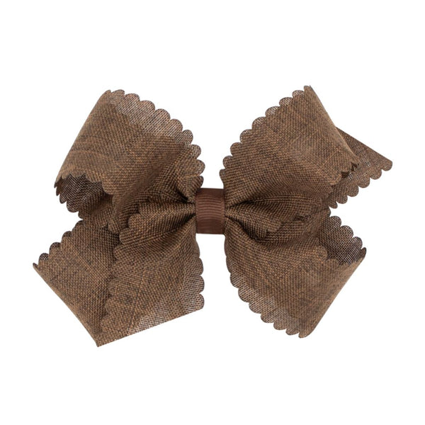 Linen Scallop Edge Medium Bow