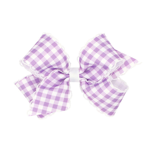 Gingham Moonstitch Edge Medium Bow