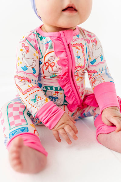 Gilly Goose Ruffle Convertible Romper