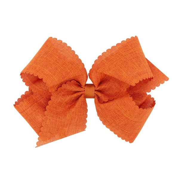 Linen Scallop Edge King Bow