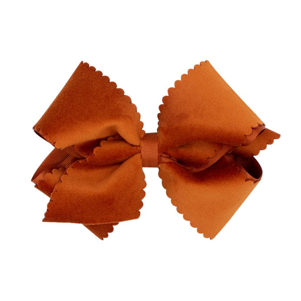 King Scallop Velvet Overlay Bow