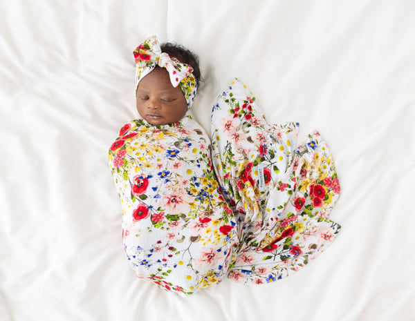 Barbara Infant Swaddle & Headwrap Set