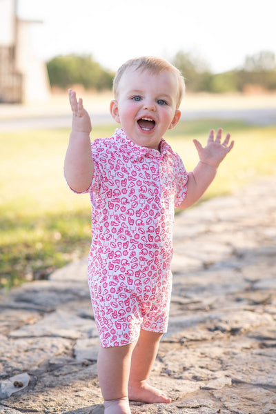 Kickoff Red Polo Romper