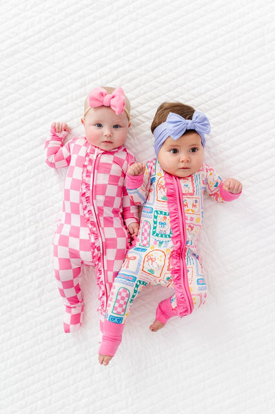 Bubblegum Check Ruffle Convertible Romper