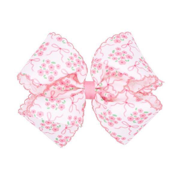 Floral Moonstitch Edge King Bow