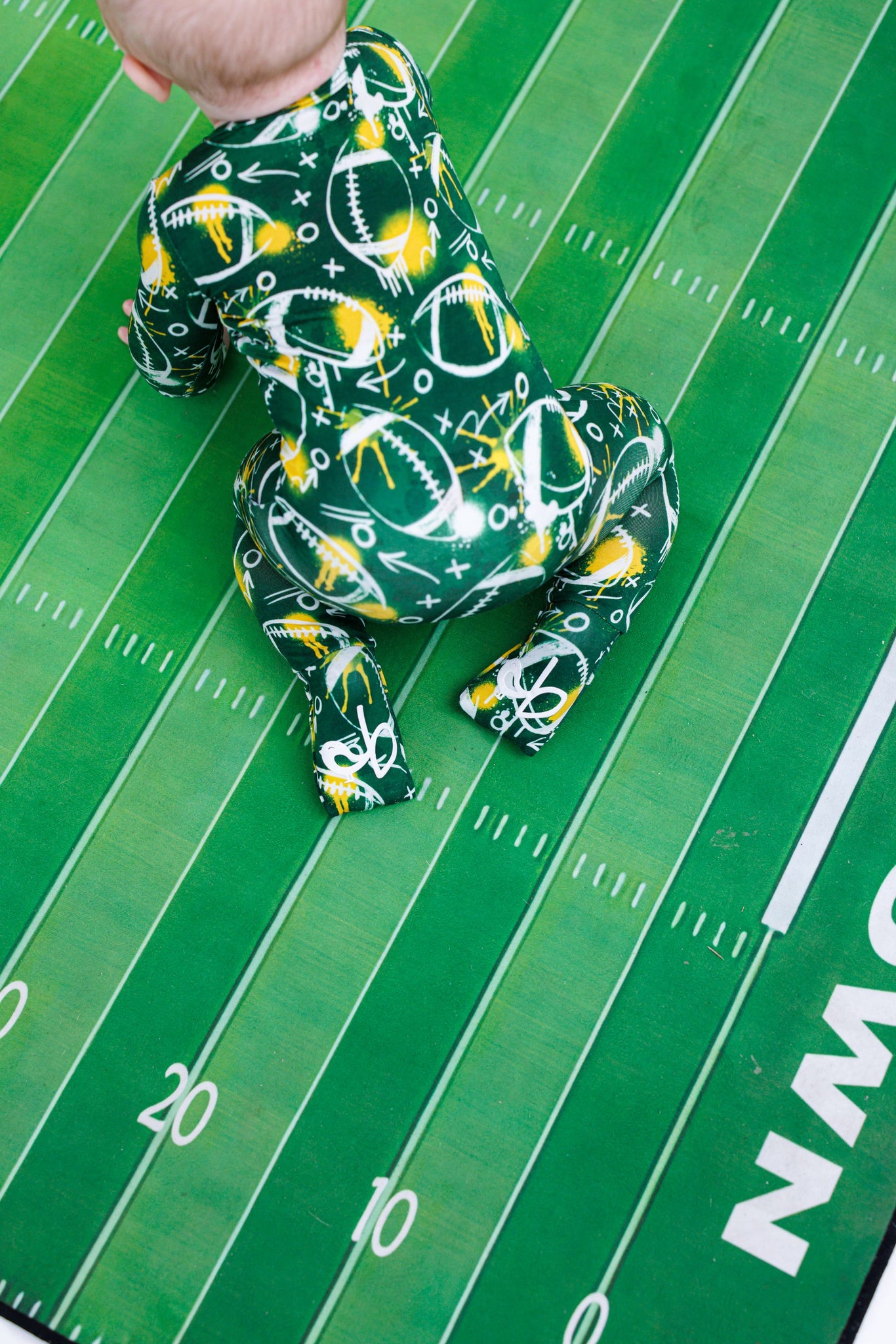 Green & Gold Graffiti Football Convertible Romper