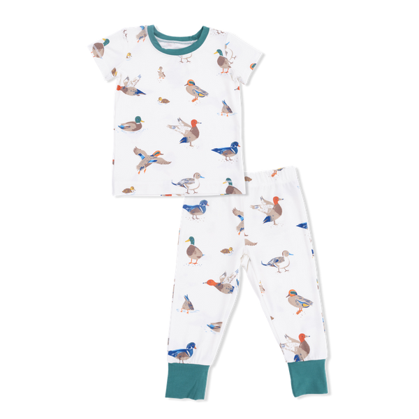 Short Sleeve Loungewear Set - Ducks