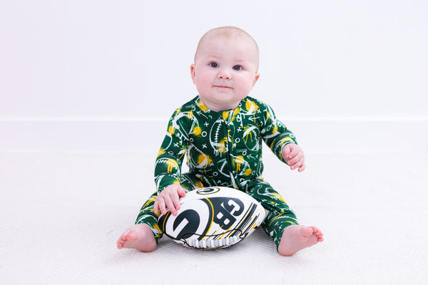 Green & Gold Graffiti Football Convertible Romper