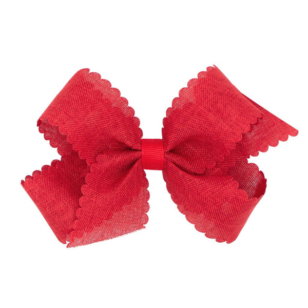 Linen Scallop Edge Medium Bow