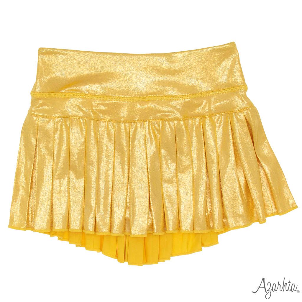 Gold Shimmer Mini Pleated Skort