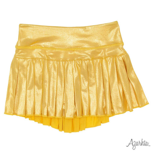 Gold Shimmer Mini Pleated Skort