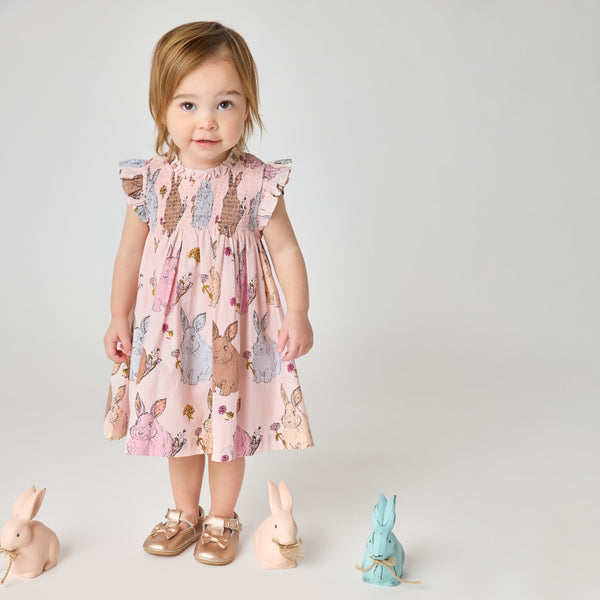STEVIE DRESS SET - VINTAGE BUNNIES