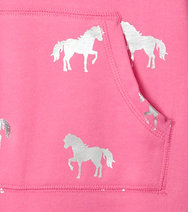 Girls Pink & Silver Horse Sweater Dress