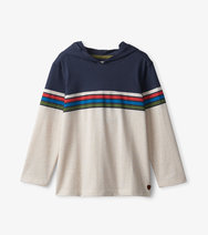 Boys Fall Stripes Hoodie Tee