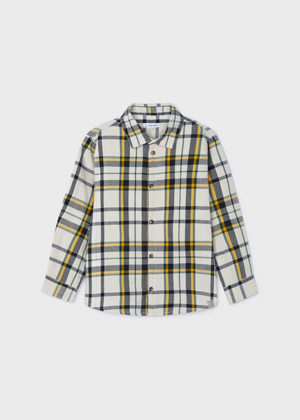 Plaid Button Up Shirt-Pollen