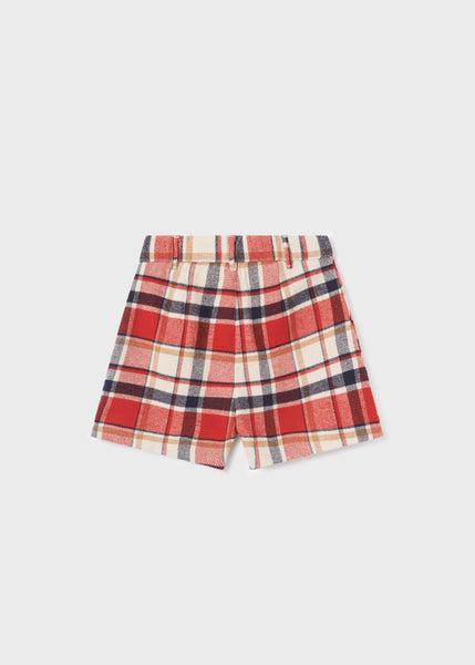 Plaid Shorts-Red/Navy/Cream