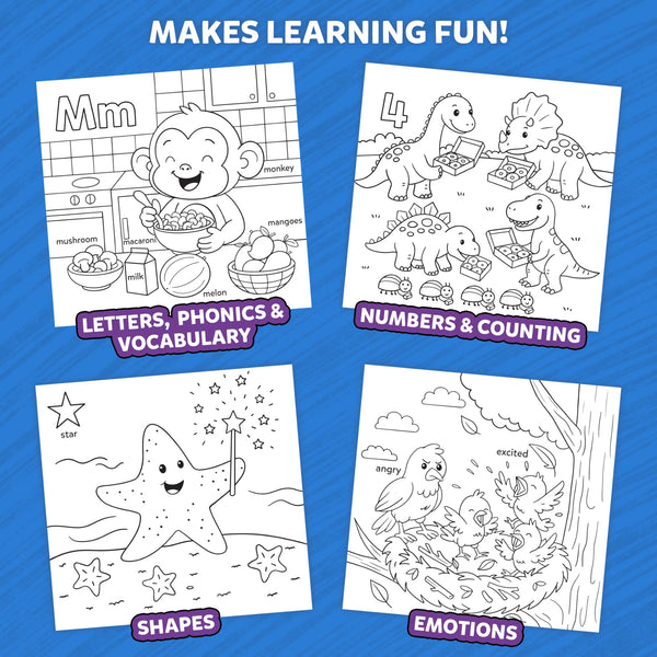 Skillmatics Color & Learn Activity Book – Letters, Numbers, Phonics & Shapes