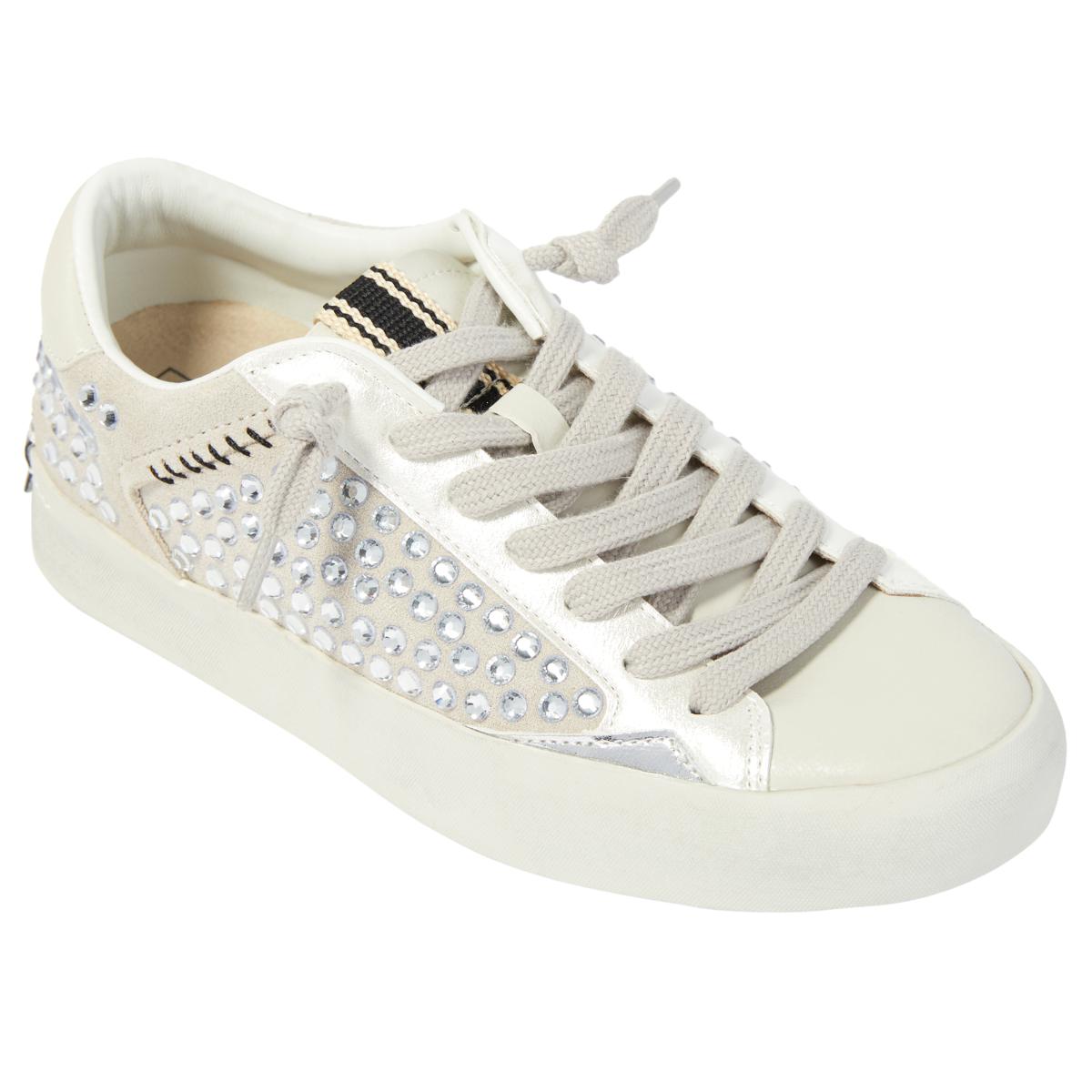 Light Grey Ruby Crystal Stud Sneaker