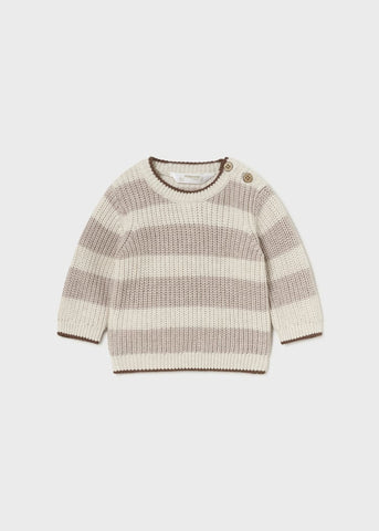 Striped Sweater-Tiramisu Heather