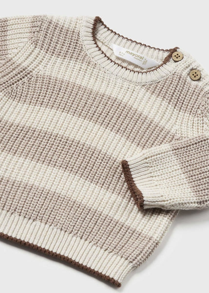 Striped Sweater-Tiramisu Heather