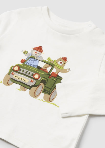 White T-shirt w/ Green Car