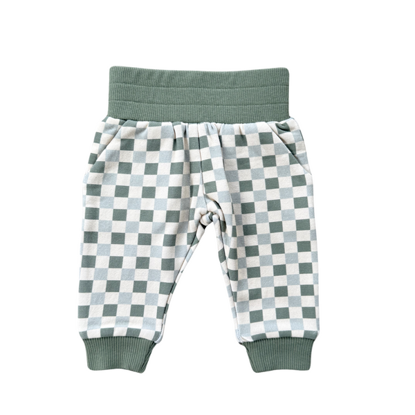 Fleece Sweatshirt & Sweatpants Set-Fern Checkered